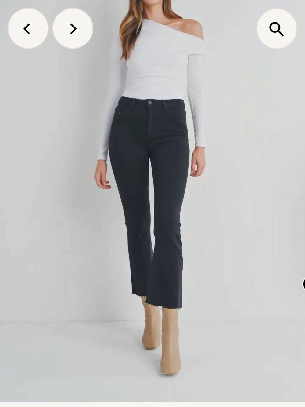 Just Black Black High-Rise Cropped Flare Jeans
